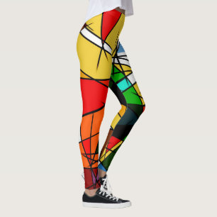 Leggings Triangle Coloré Géométrique Moderne