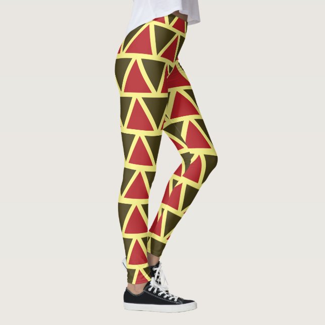 Leggings Triangle Géométrique Vert Rouge  (Droite)