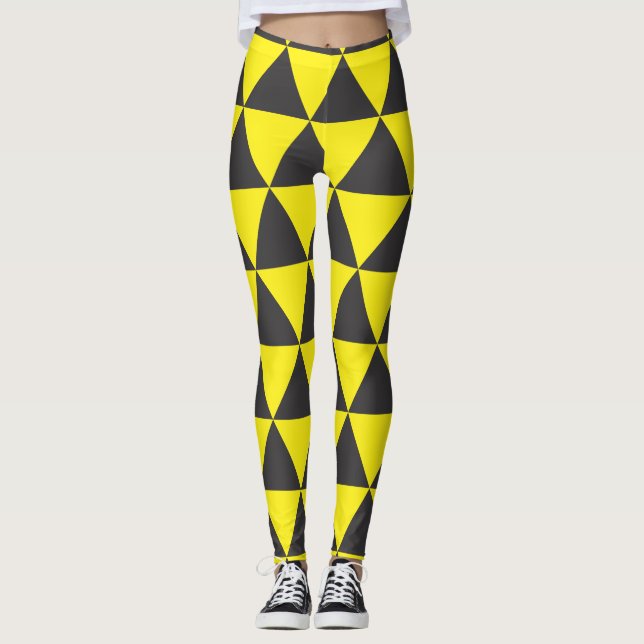 Leggings triangle jaune noir (Devant)