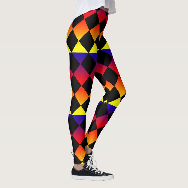 Leggings Triangles Abstraits, Couleur arc-en-ciel, jambes d (Droite)