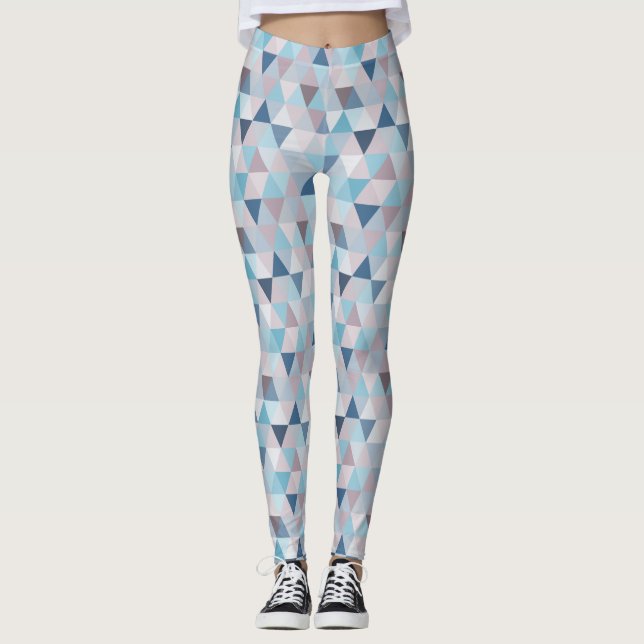 Leggings Triangles bleus mauve C (Devant)