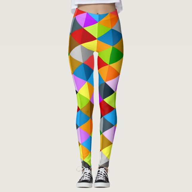 Leggings Triangles coloré moderne et lumineux motif (Devant)