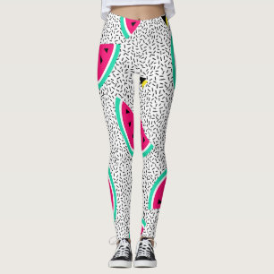 Leggings Triangles de pastèque : texture rétro estivale.