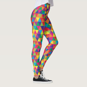 Leggings Triangles lumineuses profondes - motif abstrait
