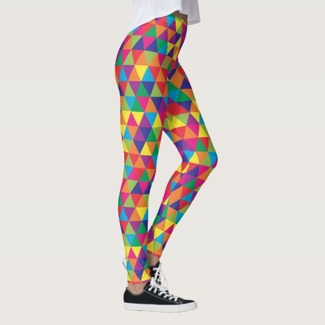 Leggings Triangles lumineuses profondes - motif abstrait (Droite)