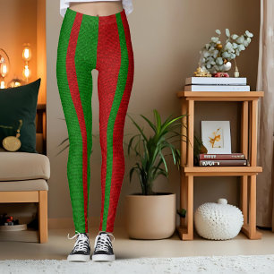 Leggings Tricot vert et rouge