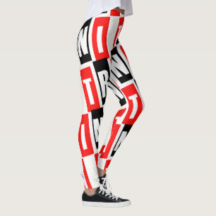 Leggings Trini Texte Fabuleux en Rouge Blanc Noir