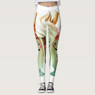 Leggings Trio de glace Kawaii Personnages de desserts migno