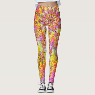 Leggings Trippy Groovy Funky Psychédélique Fractale Explosi