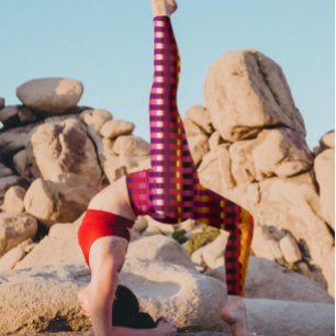 Leggings Trippy Stripes violet et rose Cool psychédélique