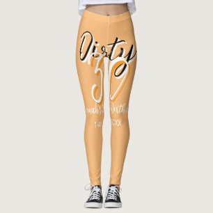 Leggings Triste trente orange blanc simple rétro annonce d'