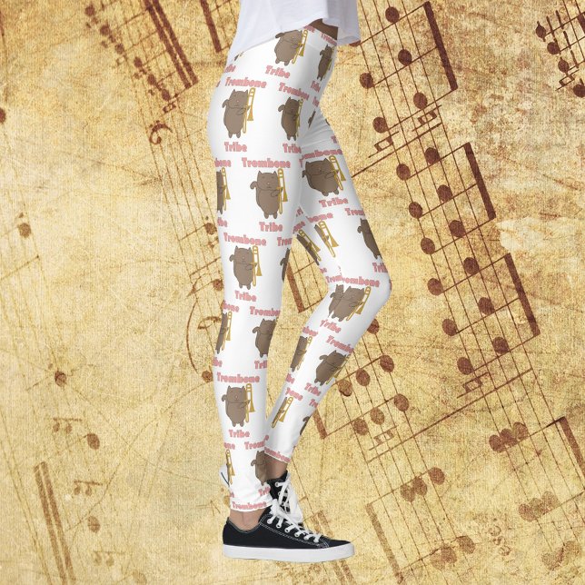 Leggings Trombone Tribe Brown Kitty Cat Pink Pattern (Créateur téléchargé)