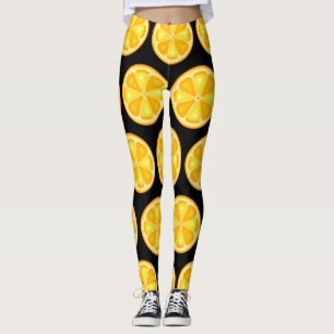 Leggings TROPICAL Citrus ÉTÉ FRUIT Orange citrons Tranche