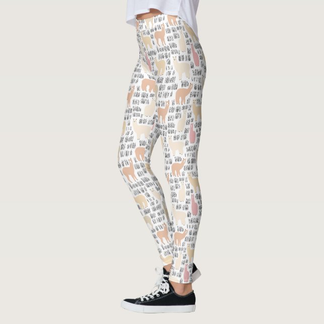 Leggings Troupeau de motif d'alpaga (Gauche)