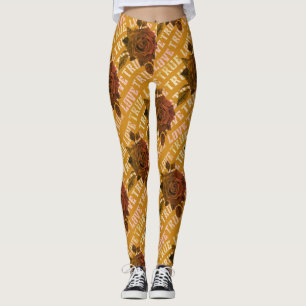 Leggings True Love Rose Romantique Saint Valentin B&W
