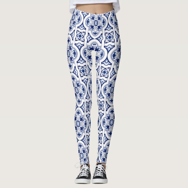 Leggings Tuile bleue portugaise (Devant)