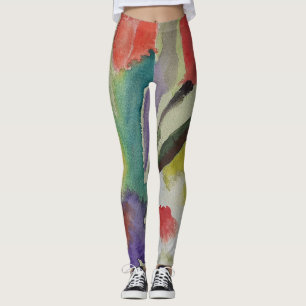 Leggings Tulipes Abstraites et légendes de fleurs de print