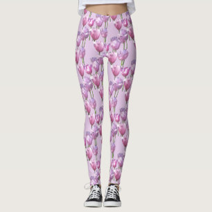 Leggings Tulipes roses ensoleillées Motif Leging