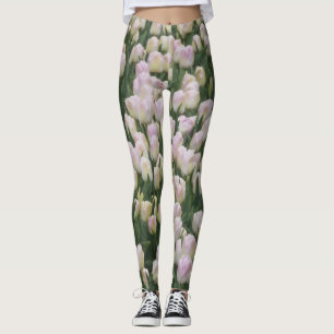 Leggings Tulipes roses légères à la jambe