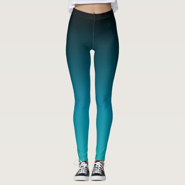 Leggings Turquoise à noir Ombre (Devant)