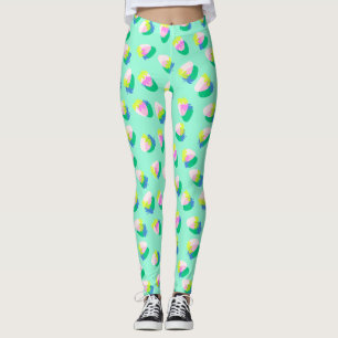 Leggings Turquoise aux fraises