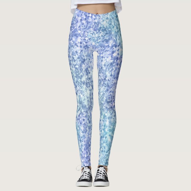 Leggings Turquoise bleu et pourpre chatoyant (Devant)