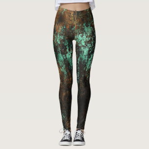 Leggings Turquoise Cooper Patina Metallic