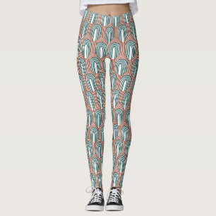 Leggings Turquoise et cuivre