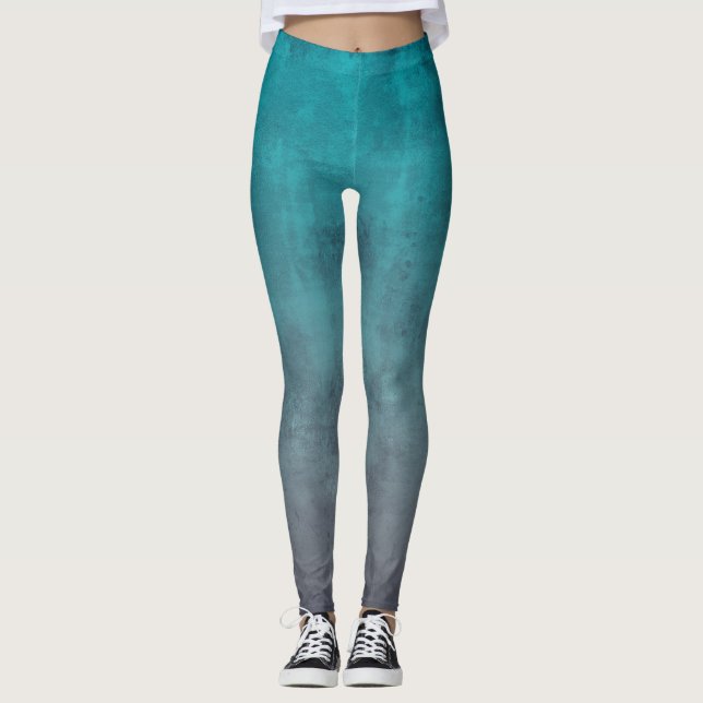 Leggings Turquoise Gris rustique ombre (Devant)