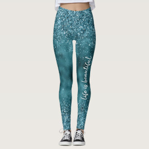 Leggings Turquoise Parties scintillant Glitz glam glam pers