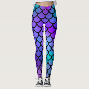 Leggings Turquoise Pink Blue Mermaid Balances Imaginaire Po