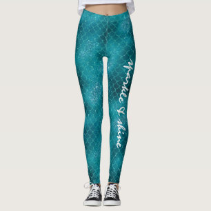 Leggings Turquoise Sparkle Mermaid personnalisé