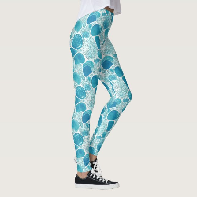 Leggings Turquoises Abstraits (Droite)