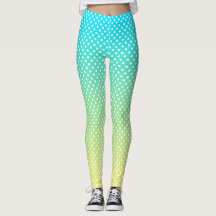 Leggings Turquoises de Gradient Jaune pois