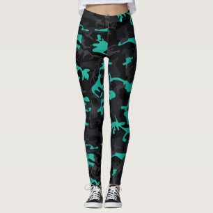 Leggings Turquoises points saillants Camo