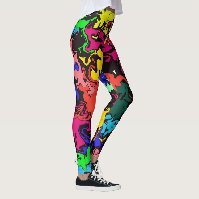 Leggings Twirls colorés Abstraits / (Droite)