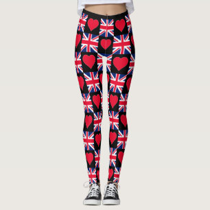 Leggings UK Heart Royaume-Uni Drapeau patriotique britanniq