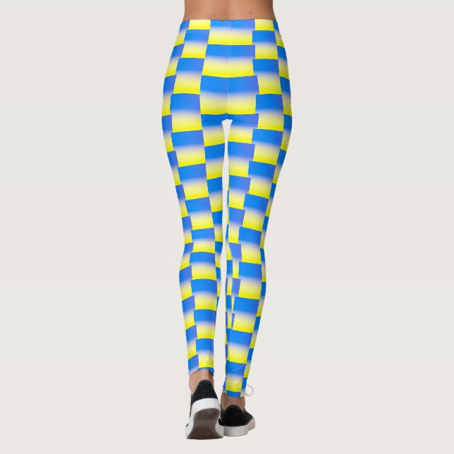 Leggings Ukraine bleue et jaune Inspiration de la paix anti (Dos)
