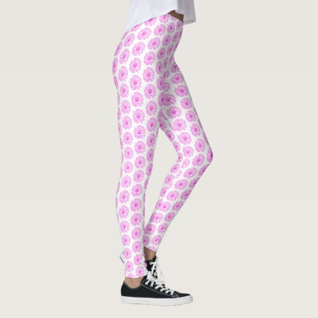 Leggings Ultra Rose Fleur de marguerite Impression, Hippie  (Droite)