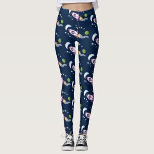 Leggings Un adorable vaisseau-fusée dans l'espace dessin an