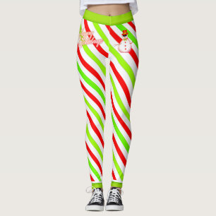 Leggings Un bonbon à la mode joyeuse et festive avec Snowma