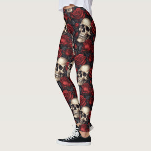 Leggings Un crâne et une série Rose 10