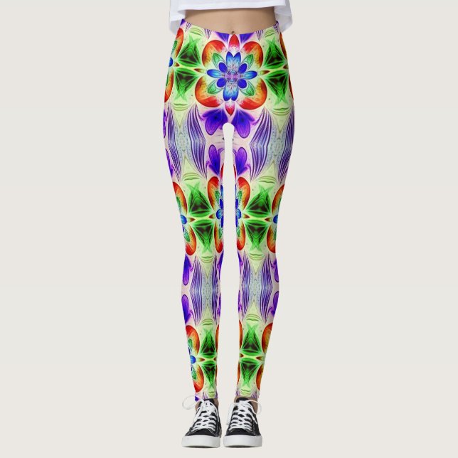 Leggings Un mignon multicolore unique "Ratti_Creative_Arts" (Devant)