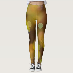 Leggings Un Motif de Noël d'or sur Fawn Brown