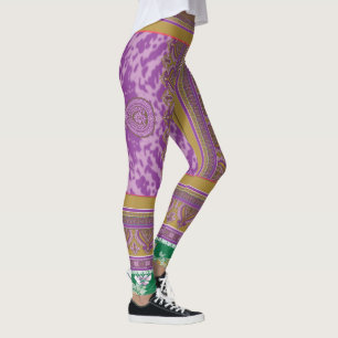 Leggings un motif de point de croix avec un b pourpre et ja