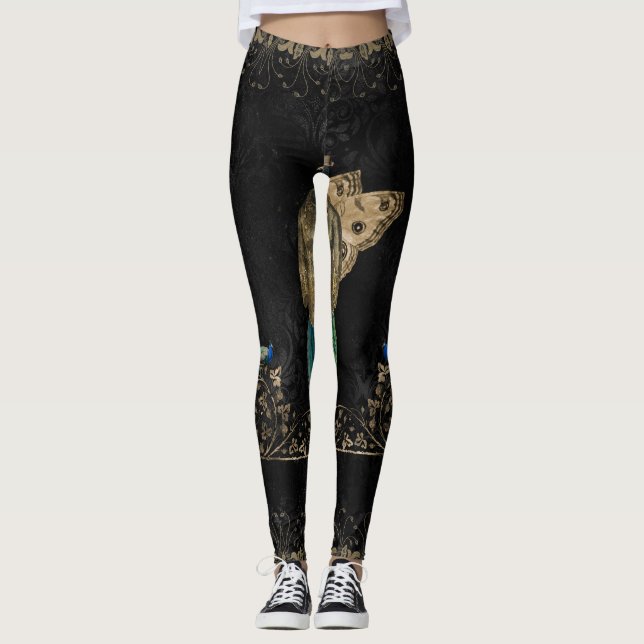 Leggings Un paon à vapeur (Devant)