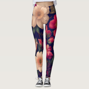 Leggings Un papier peint avec un motif floral 