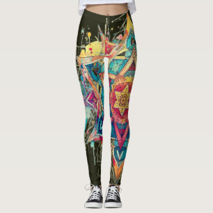 Leggings Une étoile + paire d'art abstrait de moderne perso