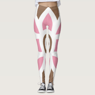 Leggings une fleur rose sur un arrière - plan brun