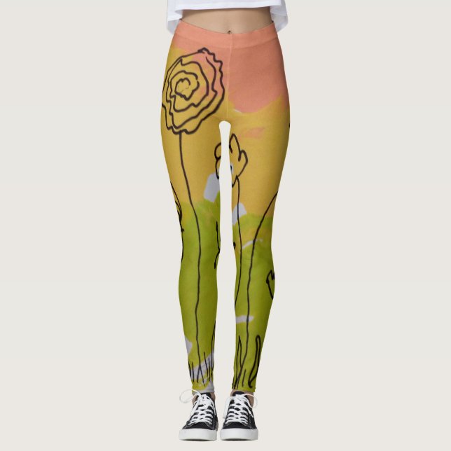 Leggings Une grande fleur (Devant)